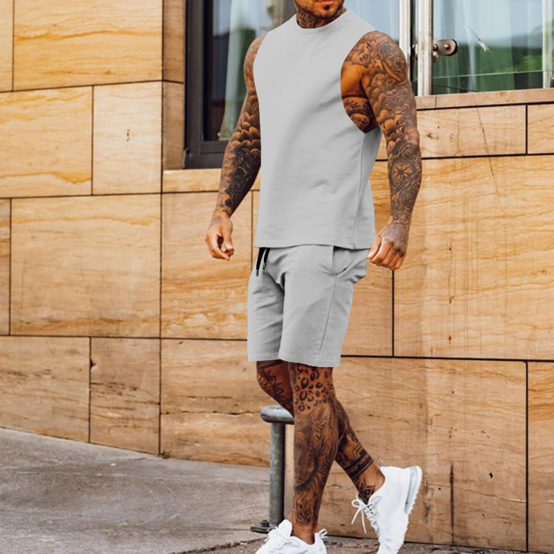Herr sportigt linne och shorts-set med elastisk midja Mirla-Eva Jonsson