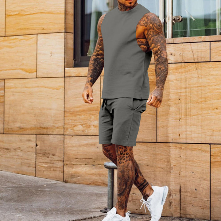Herr sportigt linne och shorts-set med elastisk midja Mirla-Eva Jonsson