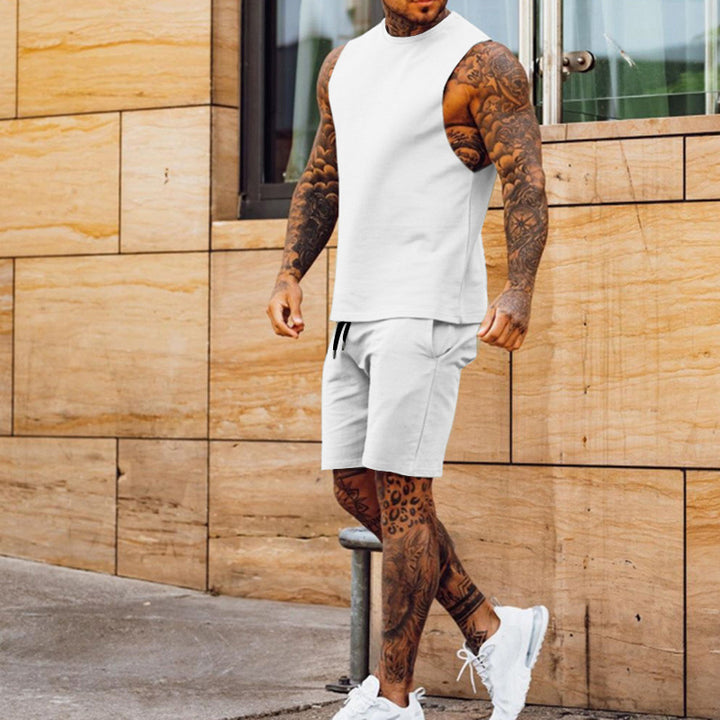 Herr sportigt linne och shorts-set med elastisk midja Mirla-Eva Jonsson