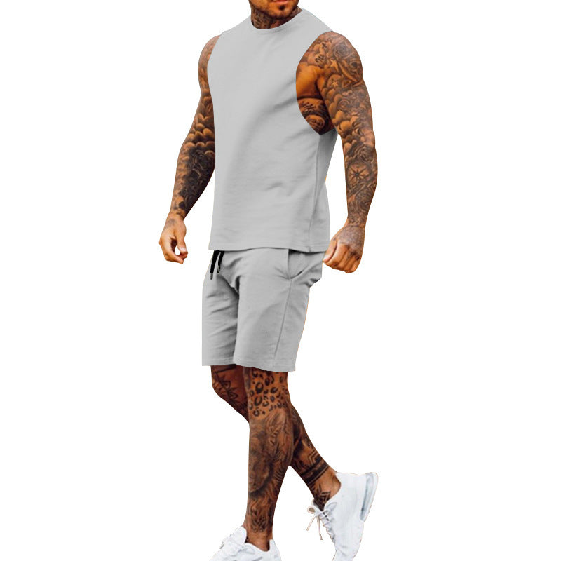 Herr sportigt linne och shorts-set med elastisk midja Mirla-Eva Jonsson