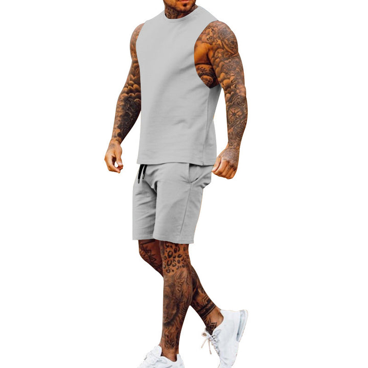 Herr sportigt linne och shorts-set med elastisk midja Mirla-Eva Jonsson