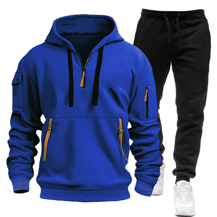 Herr sporty hooded sweater with practical zip pockets and comfortable joggers Mirla-Eva Jonsson