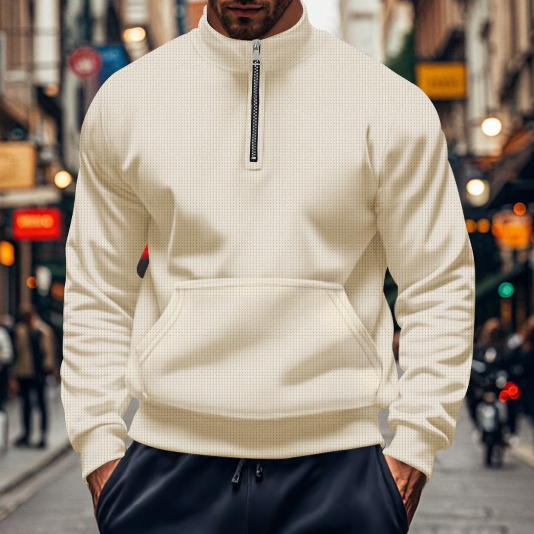 Herr sporty hoodie med dragkedja och praktiska fickor Mirla-Eva Jonsson
