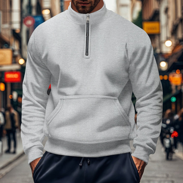 Herr sporty hoodie med dragkedja och praktiska fickor Mirla-Eva Jonsson