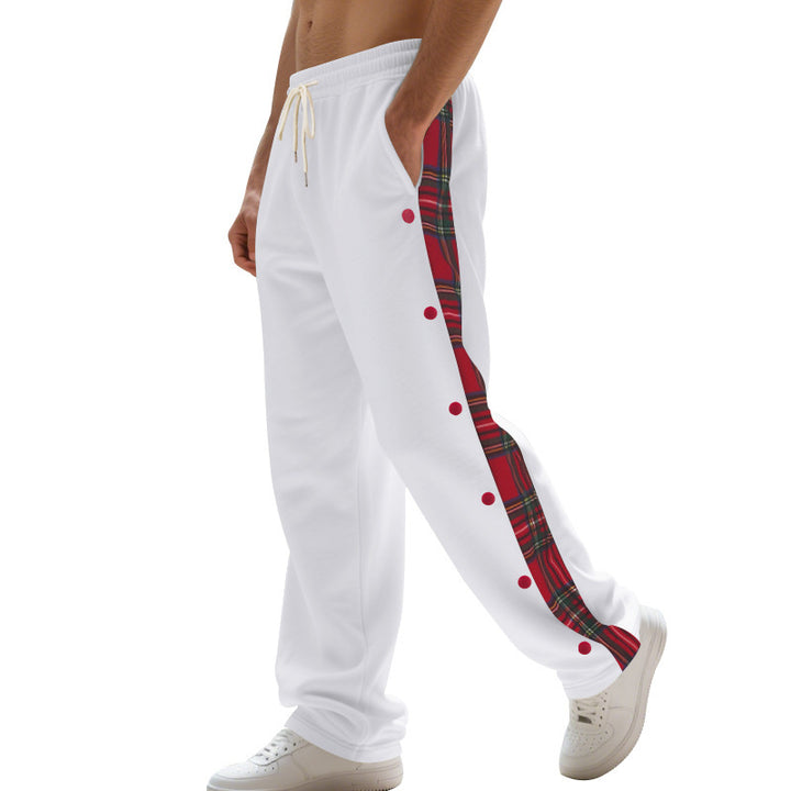 Herr sporty jogging trousers with side snaps and checked design Eva Jonsson-Eva Jonsson