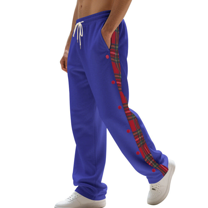 Herr sporty jogging trousers with side snaps and checked design Eva Jonsson-Eva Jonsson