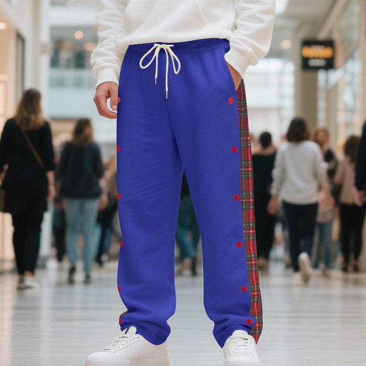 Herr sporty jogging trousers with side snaps and checked design Eva Jonsson-Eva Jonsson