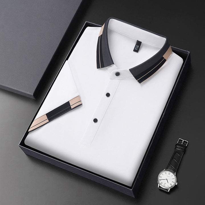 Herr stiligt Poloshirt med modern krage och eleganta accenter Mirla-Eva Jonsson