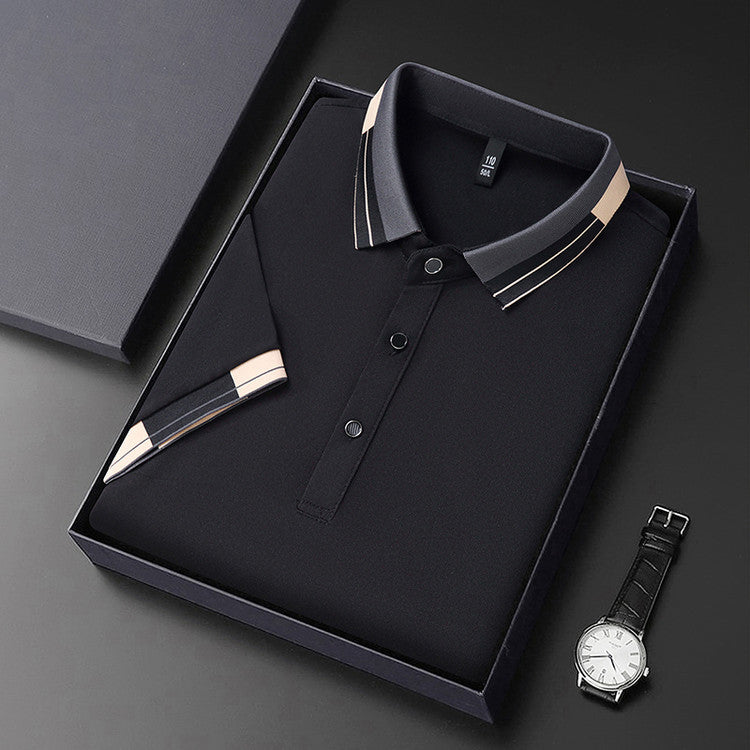 Herr stiligt Poloshirt med modern krage och eleganta accenter Mirla-Eva Jonsson