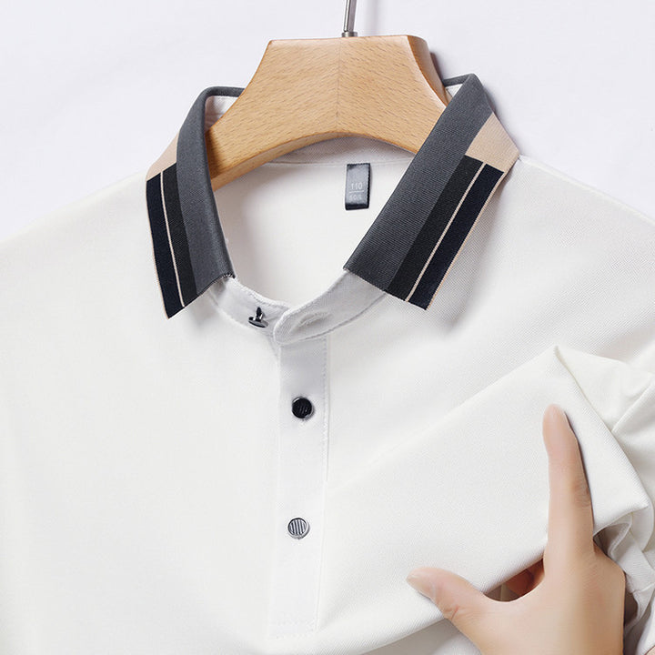 Herr stiligt Poloshirt med modern krage och eleganta accenter Mirla-Eva Jonsson