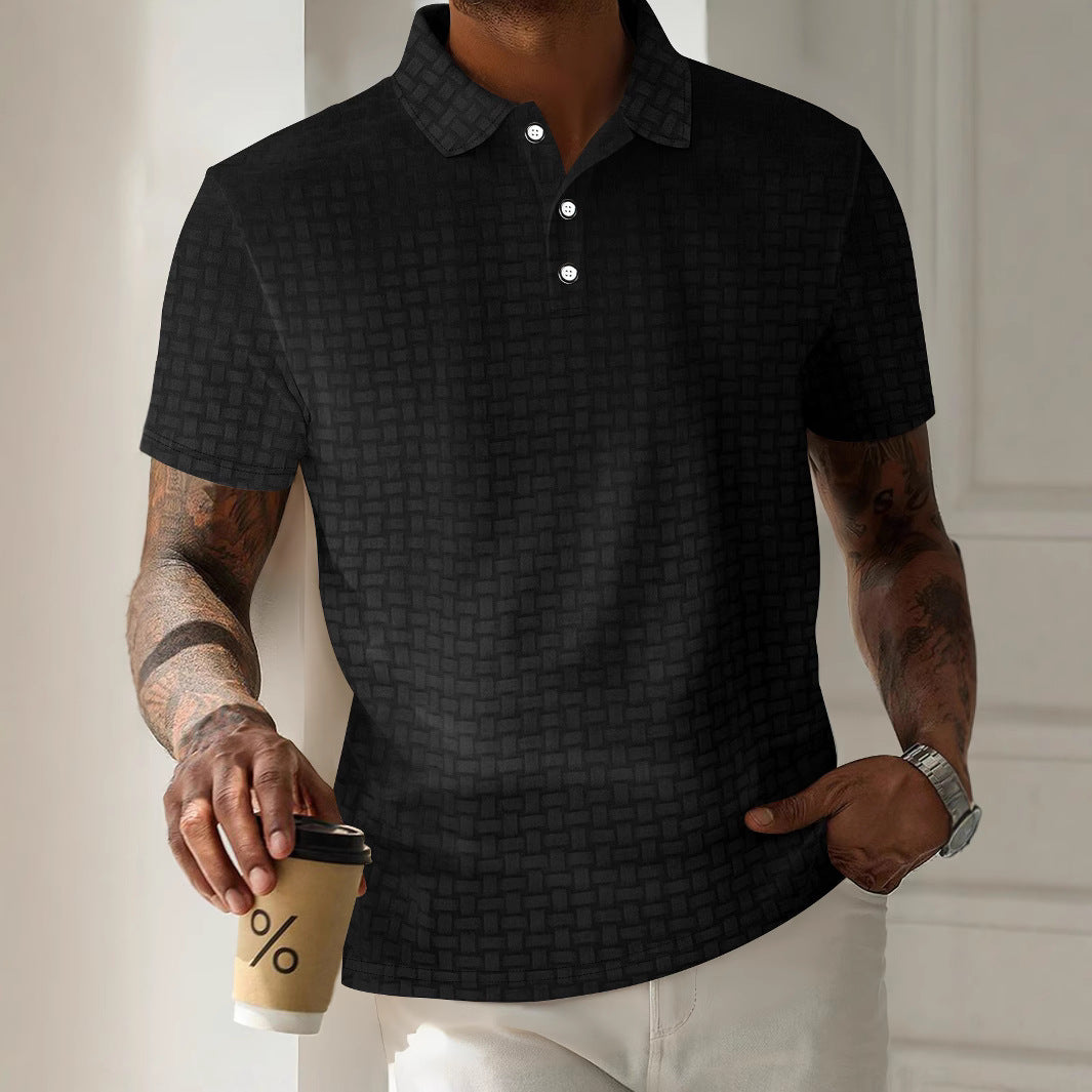 Herr stiligt poloshirt med moderna strukturerade detaljer Mirla-Eva Jonsson