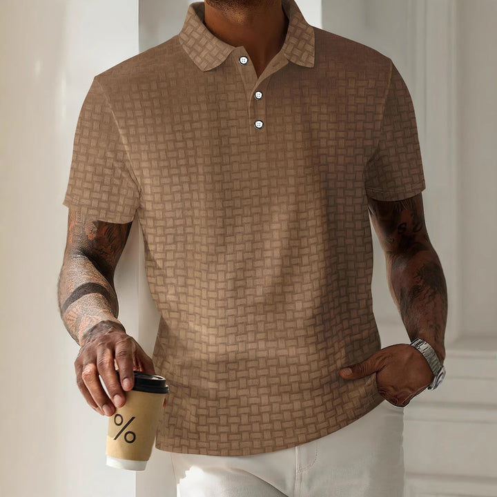Herr stiligt poloshirt med moderna strukturerade detaljer Mirla-Eva Jonsson