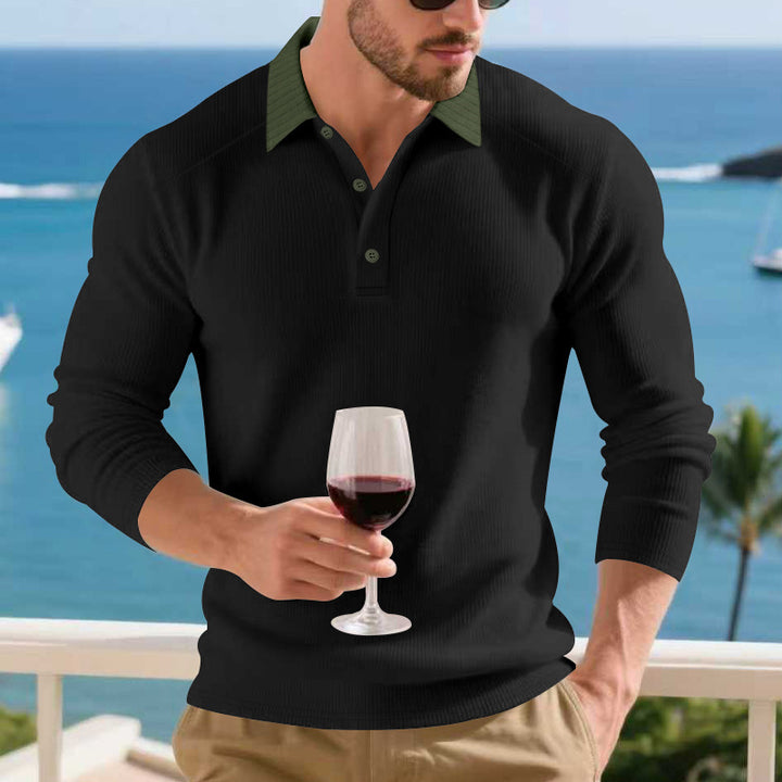 Herr stilren polo med strukturerad design Eva Jonsson-Eva Jonsson