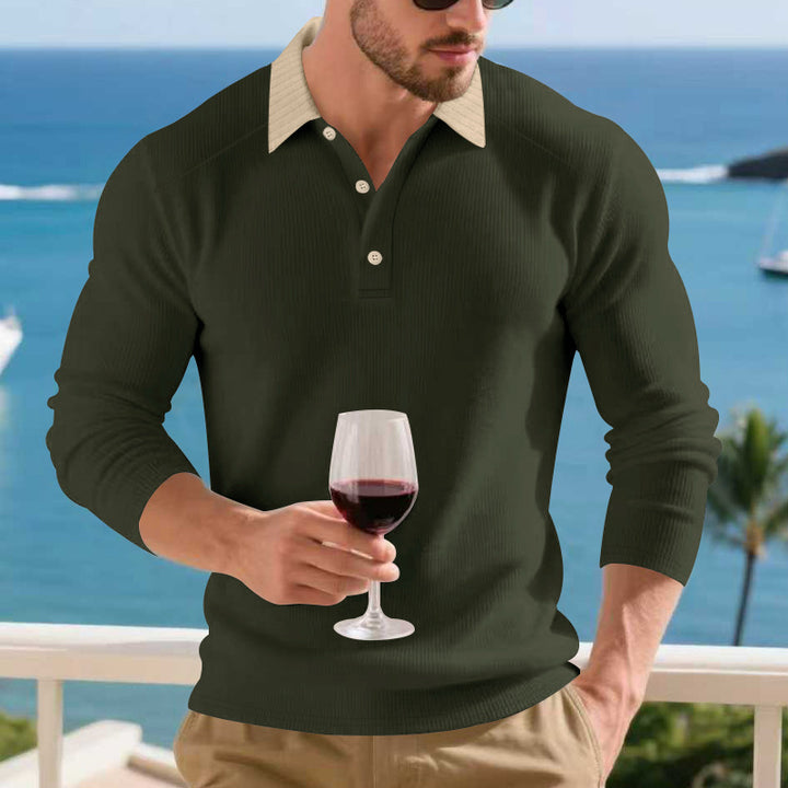 Herr stilren polo med strukturerad design Eva Jonsson-Eva Jonsson