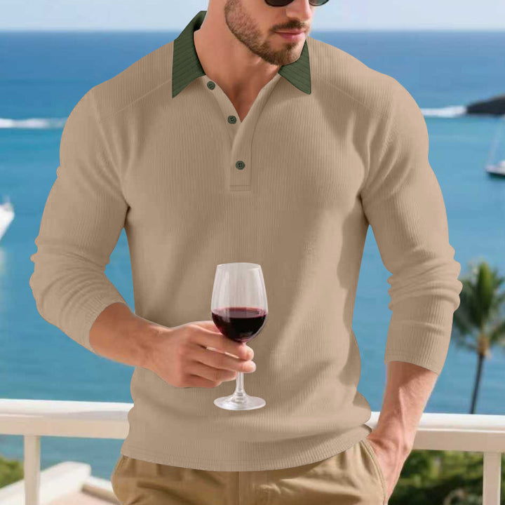 Herr stilren polo med strukturerad design Eva Jonsson-Eva Jonsson