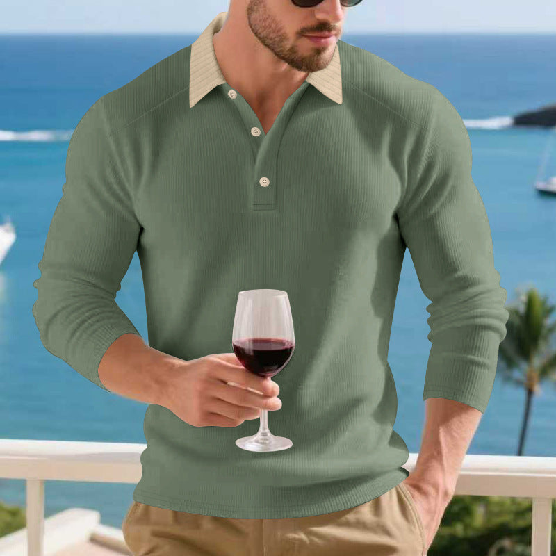 Herr stilren polo med strukturerad design Eva Jonsson-Eva Jonsson