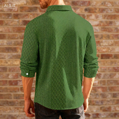 Herr strukturerad långärmad skjorta med modern design Mirla-Eva Jonsson