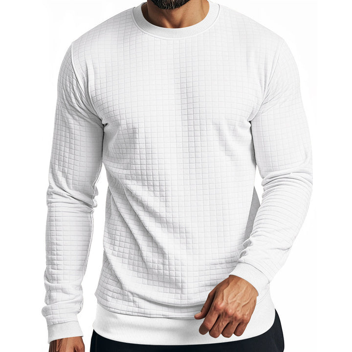 Herr strukturerad sweatshirt med rundhalsringning Mirla-Eva Jonsson