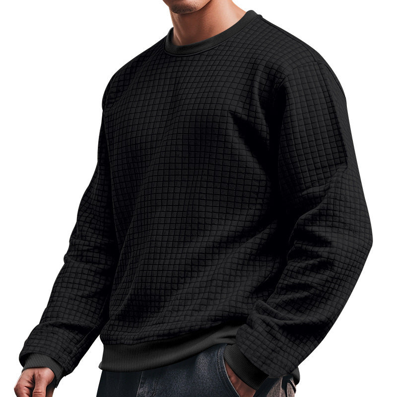 Herr strukturerad sweatshirt med rundhalsringning Mirla-Eva Jonsson
