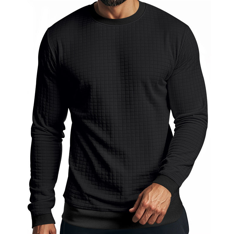 Herr strukturerad sweatshirt med rundhalsringning Mirla-Eva Jonsson