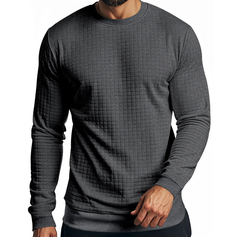 Herr strukturerad sweatshirt med rundhalsringning Mirla-Eva Jonsson