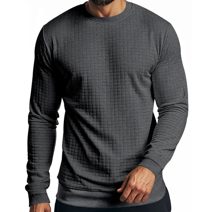 Herr strukturerad sweatshirt med rundhalsringning Mirla-Eva Jonsson