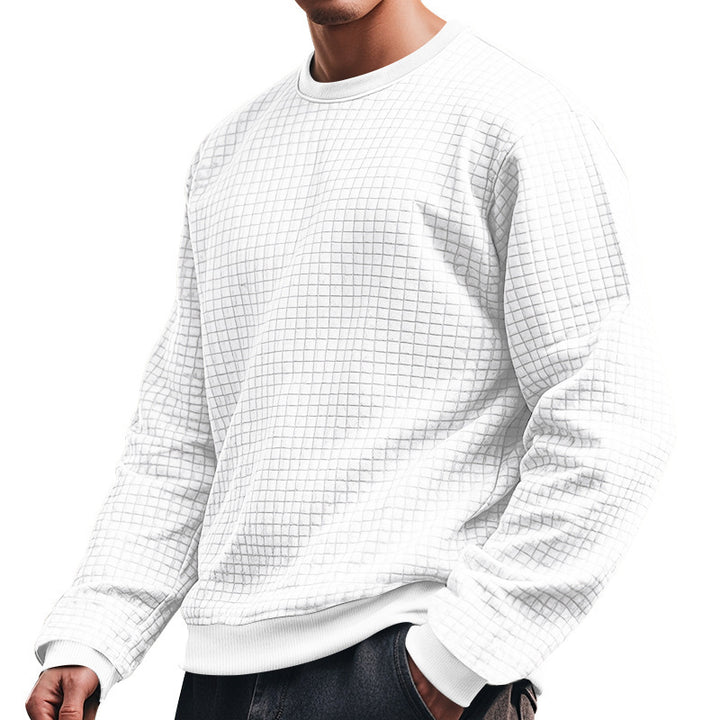 Herr strukturerad sweatshirt med rundhalsringning Mirla-Eva Jonsson