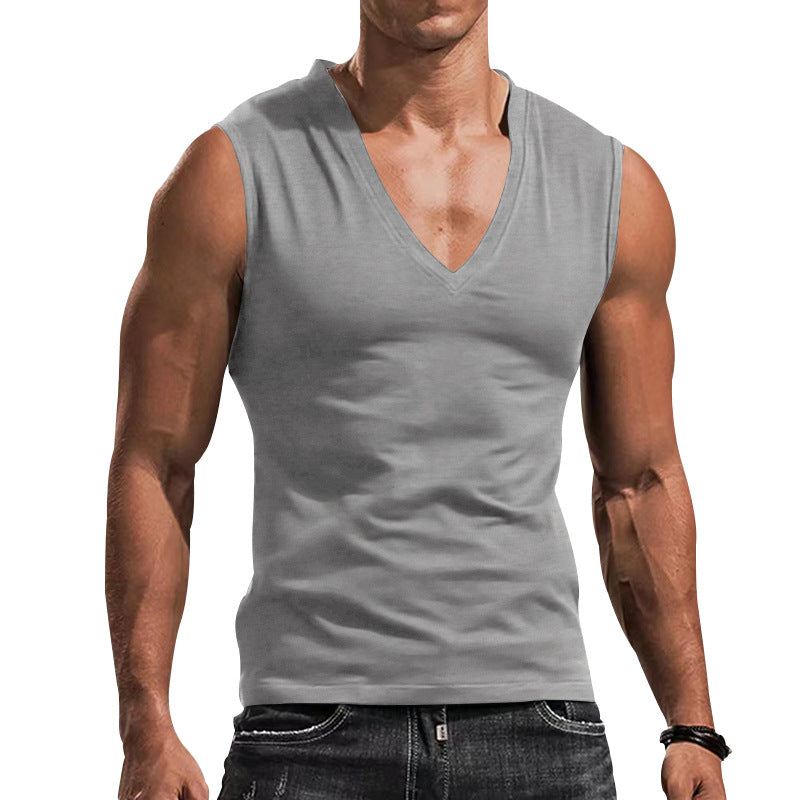 Herrar Ärmlös V-ringad T-shirt Av Andningsbart Material Mirla-Eva Jonsson
