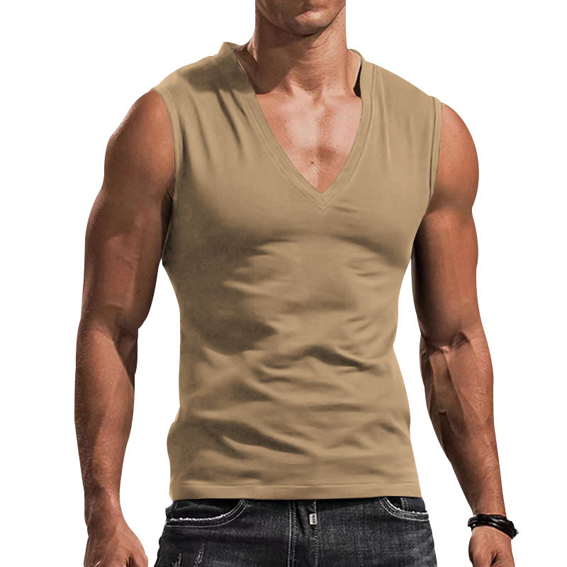 Herrar Ärmlös V-ringad T-shirt Av Andningsbart Material Mirla-Eva Jonsson