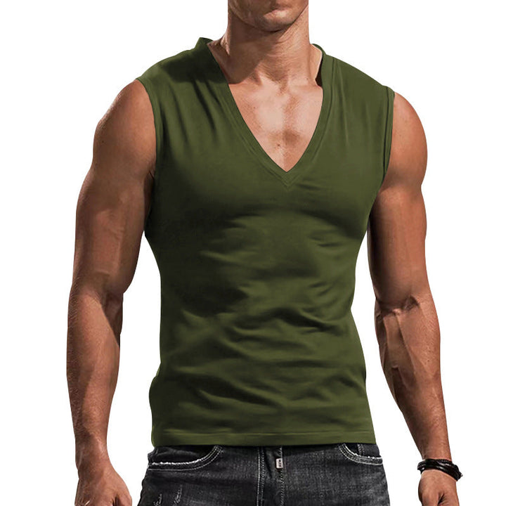 Herrar Ärmlös V-ringad T-shirt Av Andningsbart Material Mirla-Eva Jonsson