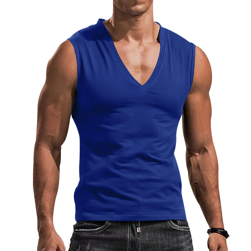 Herrar Ärmlös V-ringad T-shirt Av Andningsbart Material Mirla-Eva Jonsson