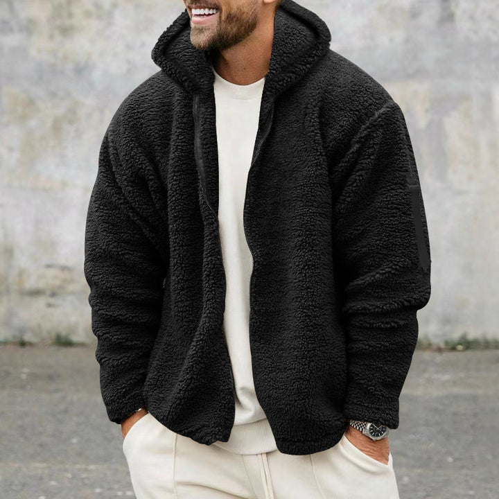 Herrar Bekväm Fleecejacka med hög krage och praktiska fickor Mirla-Eva Jonsson