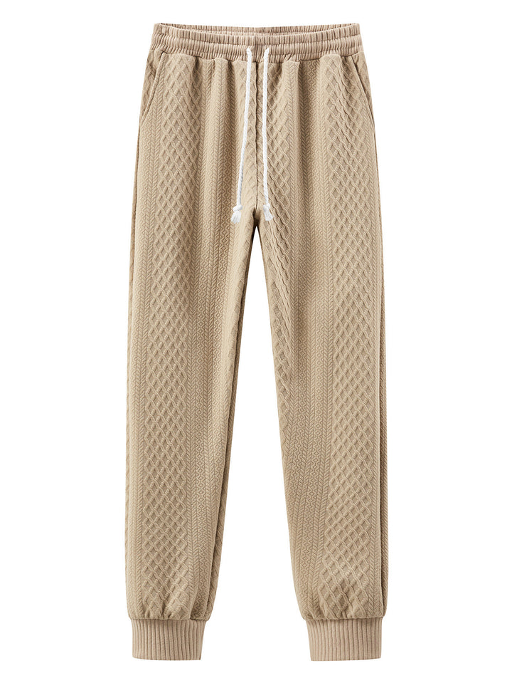 Herrar Bekväm Stickad Joggingbyxor med Modern Design och Elastisk Midja Mirla-Eva Jonsson