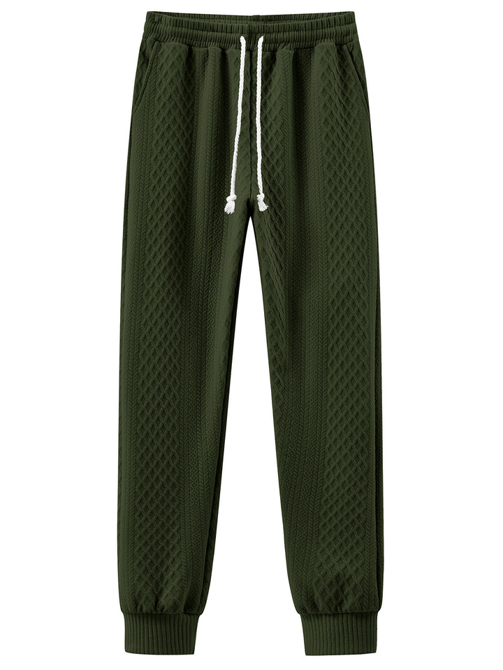 Herrar Bekväm Stickad Joggingbyxor med Modern Design och Elastisk Midja Mirla-Eva Jonsson