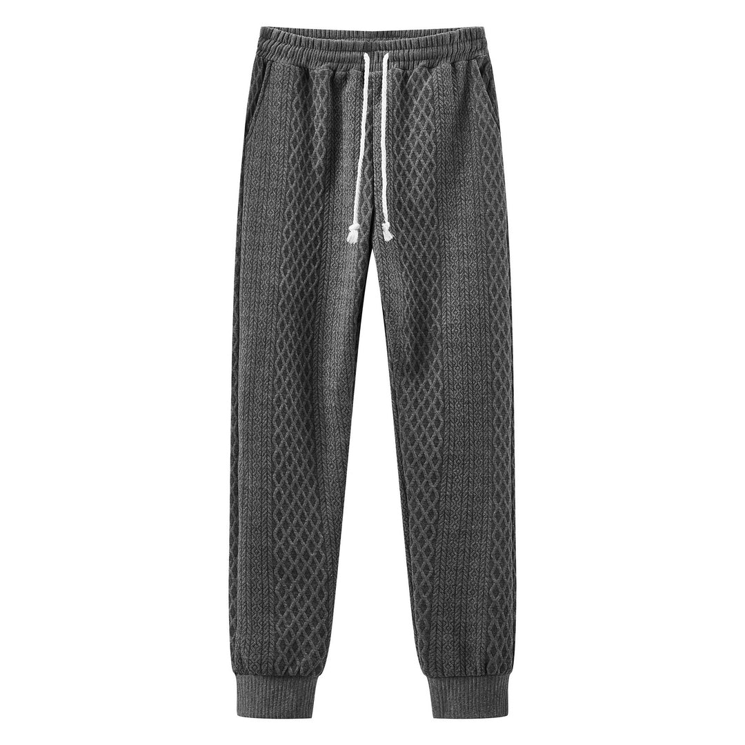 Herrar Bekväm Stickad Joggingbyxor med Modern Design och Elastisk Midja Mirla-Eva Jonsson