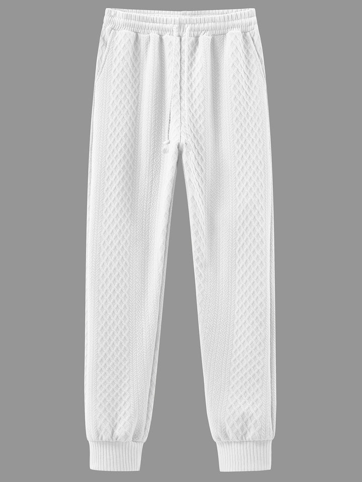 Herrar Bekväm Stickad Joggingbyxor med Modern Design och Elastisk Midja Mirla-Eva Jonsson