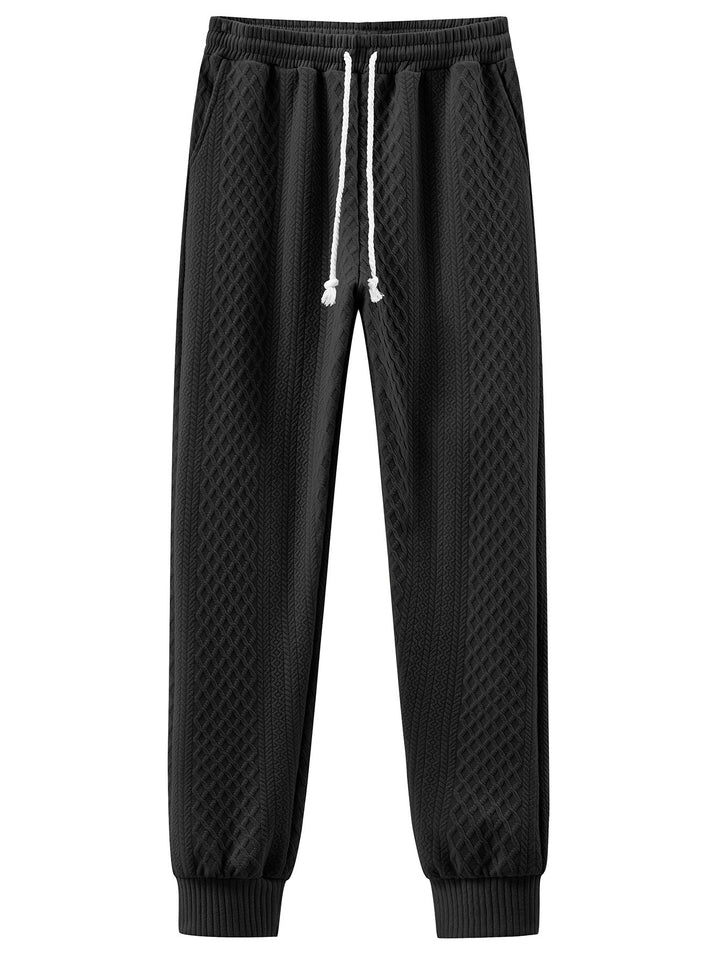 Herrar Bekväm Stickad Joggingbyxor med Modern Design och Elastisk Midja Mirla-Eva Jonsson