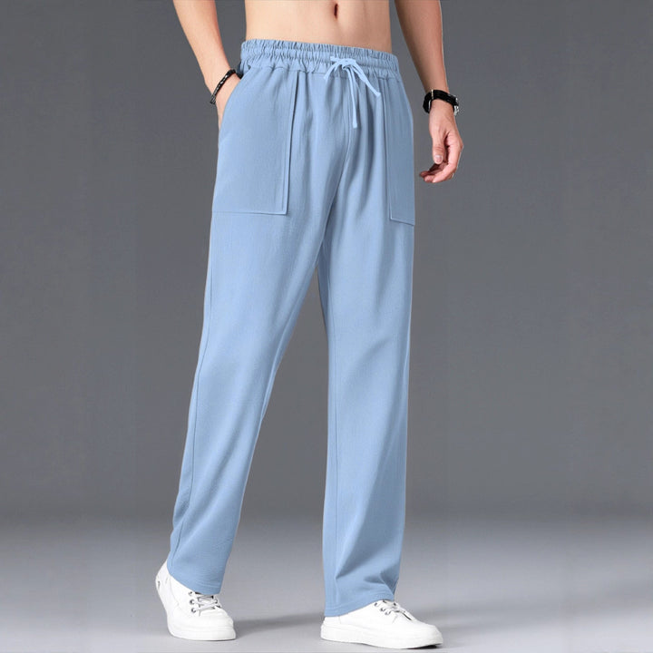 Herrar Bekväma Fritidsbyxor med Elastisk Midja och Sidofickor Mirla-Eva Jonsson