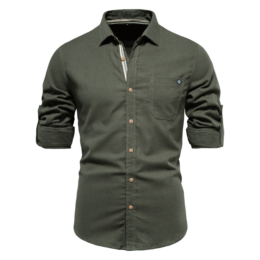 Herrar Button-Down Skjorta i robust bomullsmix med praktisk bröstficka Mirla-Eva Jonsson