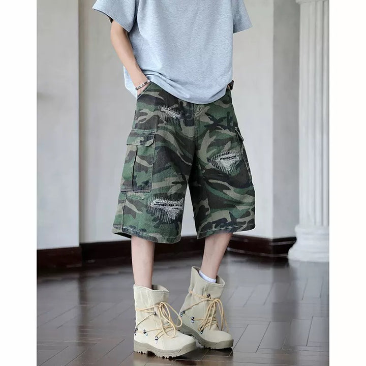 Herrar Cargo-shorts med robust kamouflage-design och mångsidiga fickor Mirla-Eva Jonsson