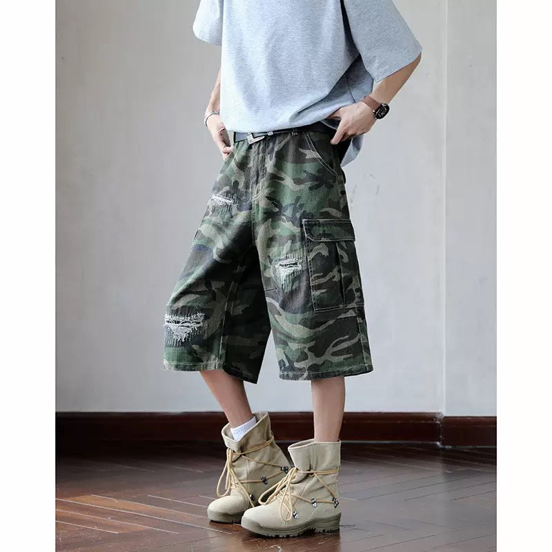 Herrar Cargo-shorts med robust kamouflage-design och mångsidiga fickor Mirla-Eva Jonsson