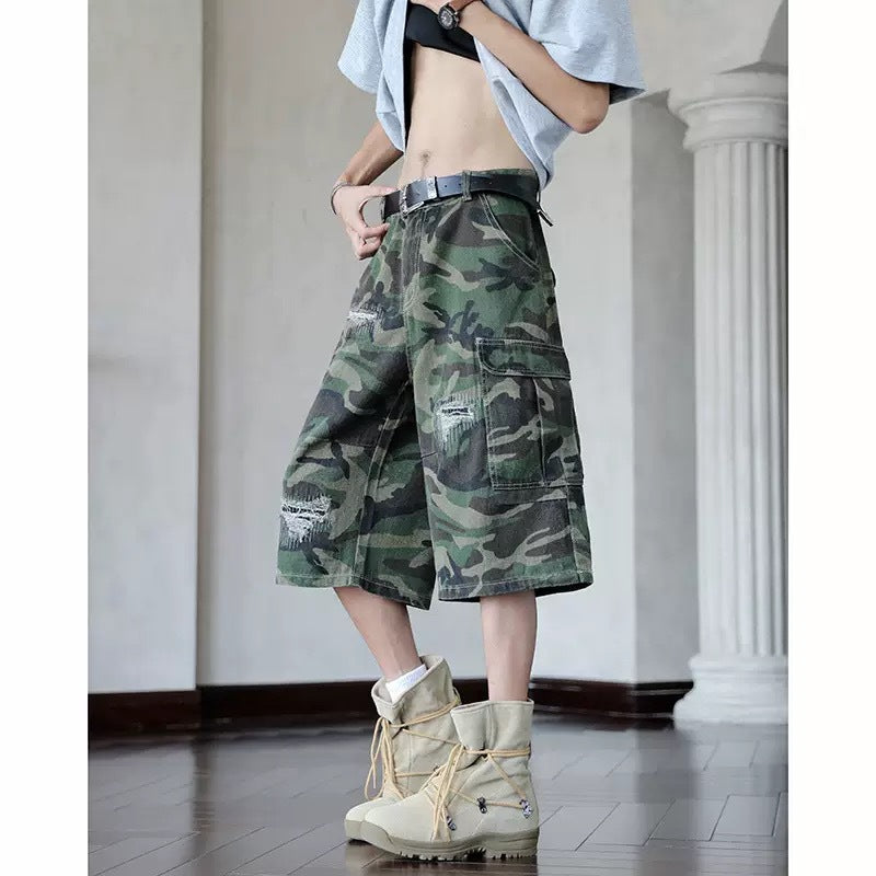 Herrar Cargo-shorts med robust kamouflage-design och mångsidiga fickor Mirla-Eva Jonsson
