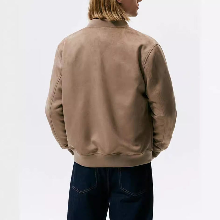 Herrar Casual Elegant Sweatjacka med rund halsringning och sidofickor Mirla-Eva Jonsson