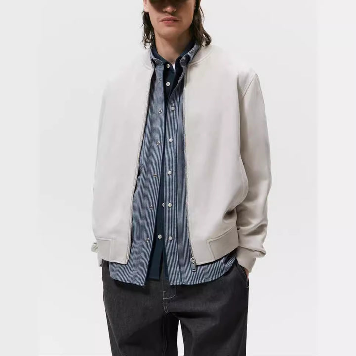 Herrar Casual Elegant Sweatjacka med rund halsringning och sidofickor Mirla-Eva Jonsson