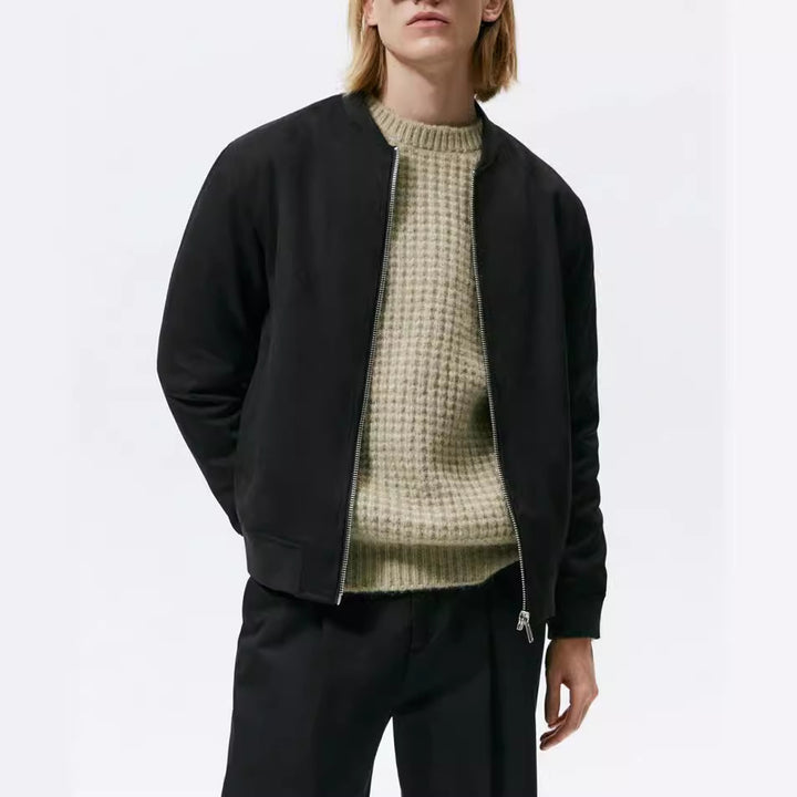 Herrar Casual Elegant Sweatjacka med rund halsringning och sidofickor Mirla-Eva Jonsson