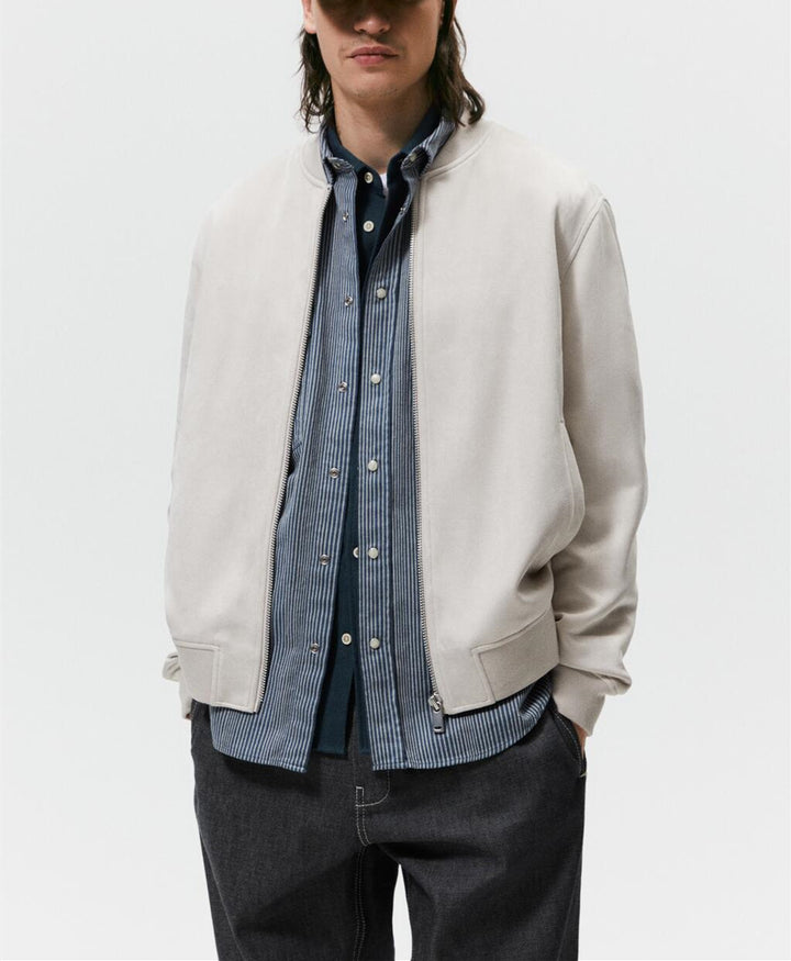 Herrar Casual Elegant Sweatjacka med rund halsringning och sidofickor Mirla-Eva Jonsson