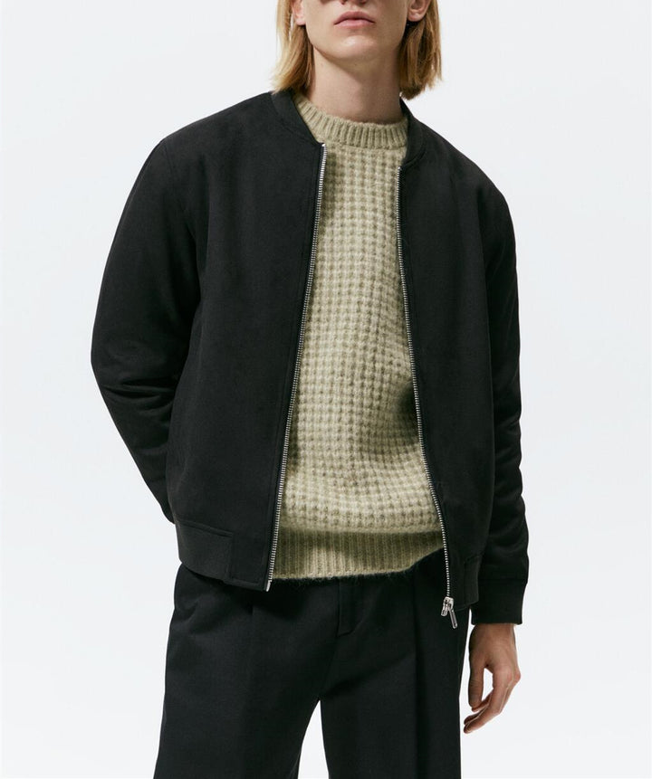 Herrar Casual Elegant Sweatjacka med rund halsringning och sidofickor Mirla-Eva Jonsson