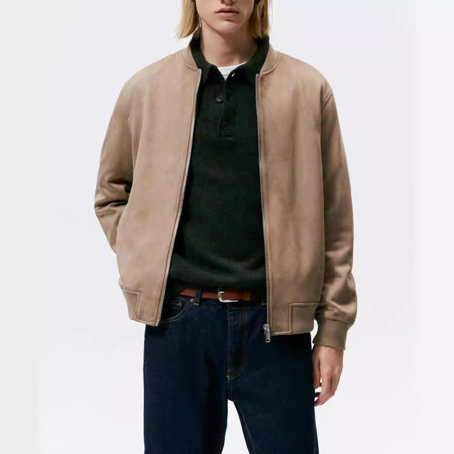 Herrar Casual Elegant Sweatjacka med rund halsringning och sidofickor Mirla-Eva Jonsson