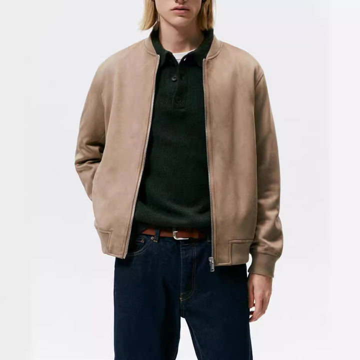 Herrar Casual Elegant Sweatjacka med rund halsringning och sidofickor Mirla-Eva Jonsson
