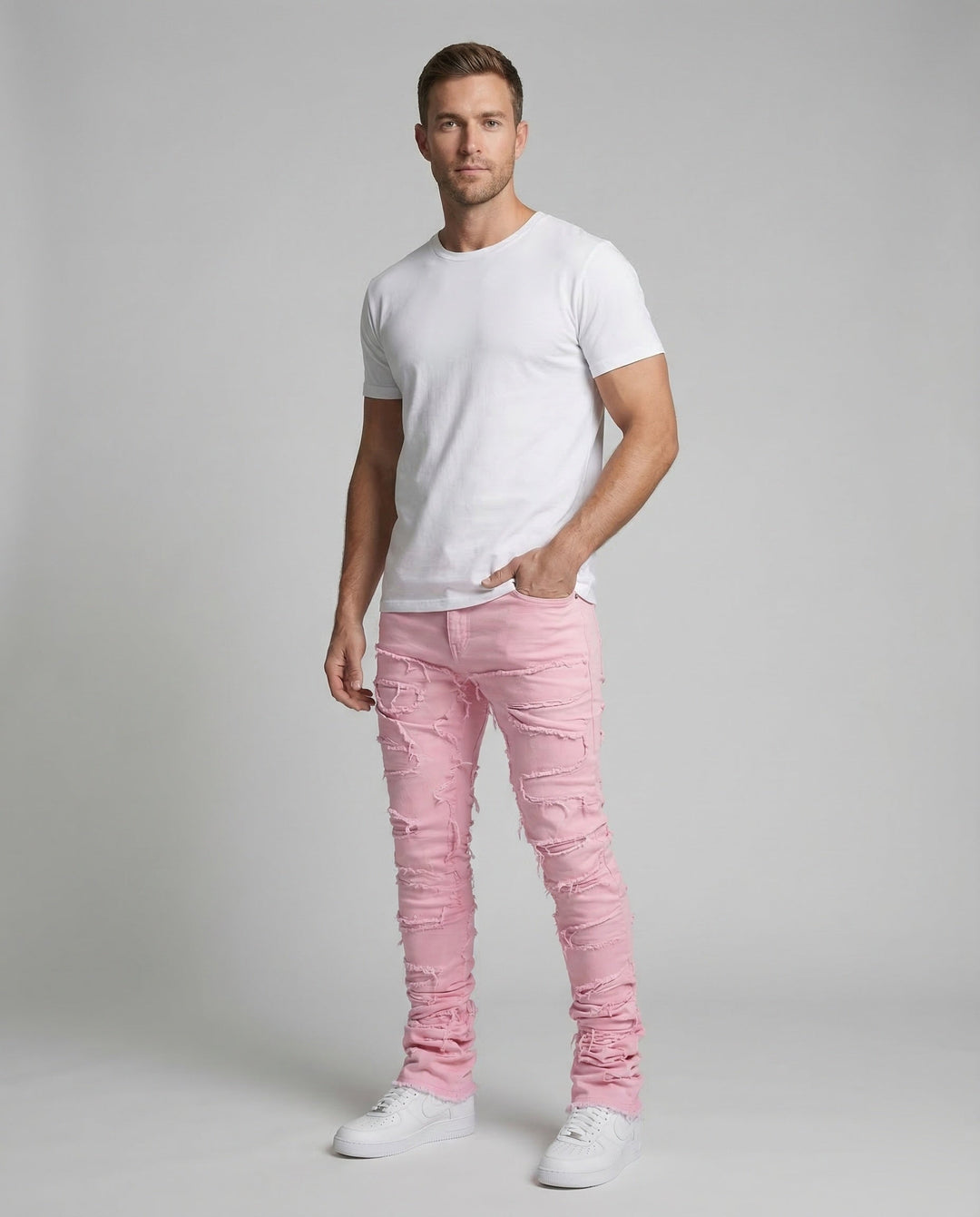 Herrar Destroyed Jeans Slim-Eva Jonsson